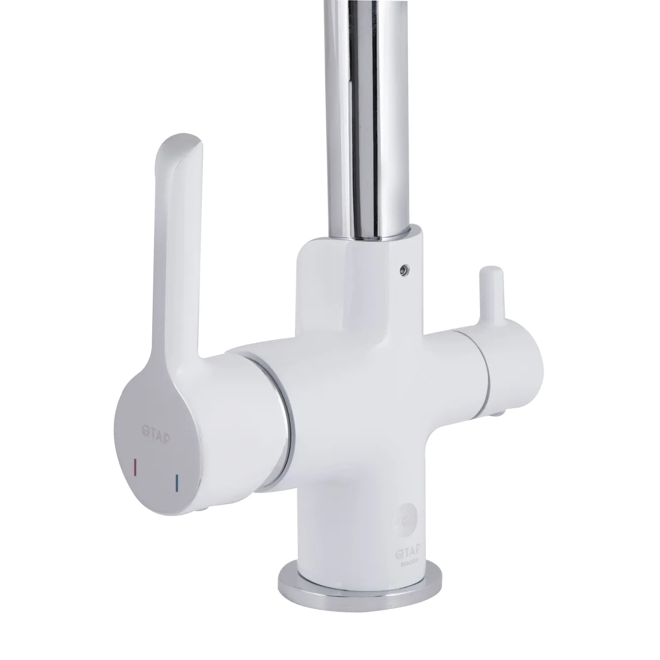 Смеситель для кухни Qtap Grand с подключением для питьевой воды QTGRA362CRW45668 Chrome/White Фото - 3