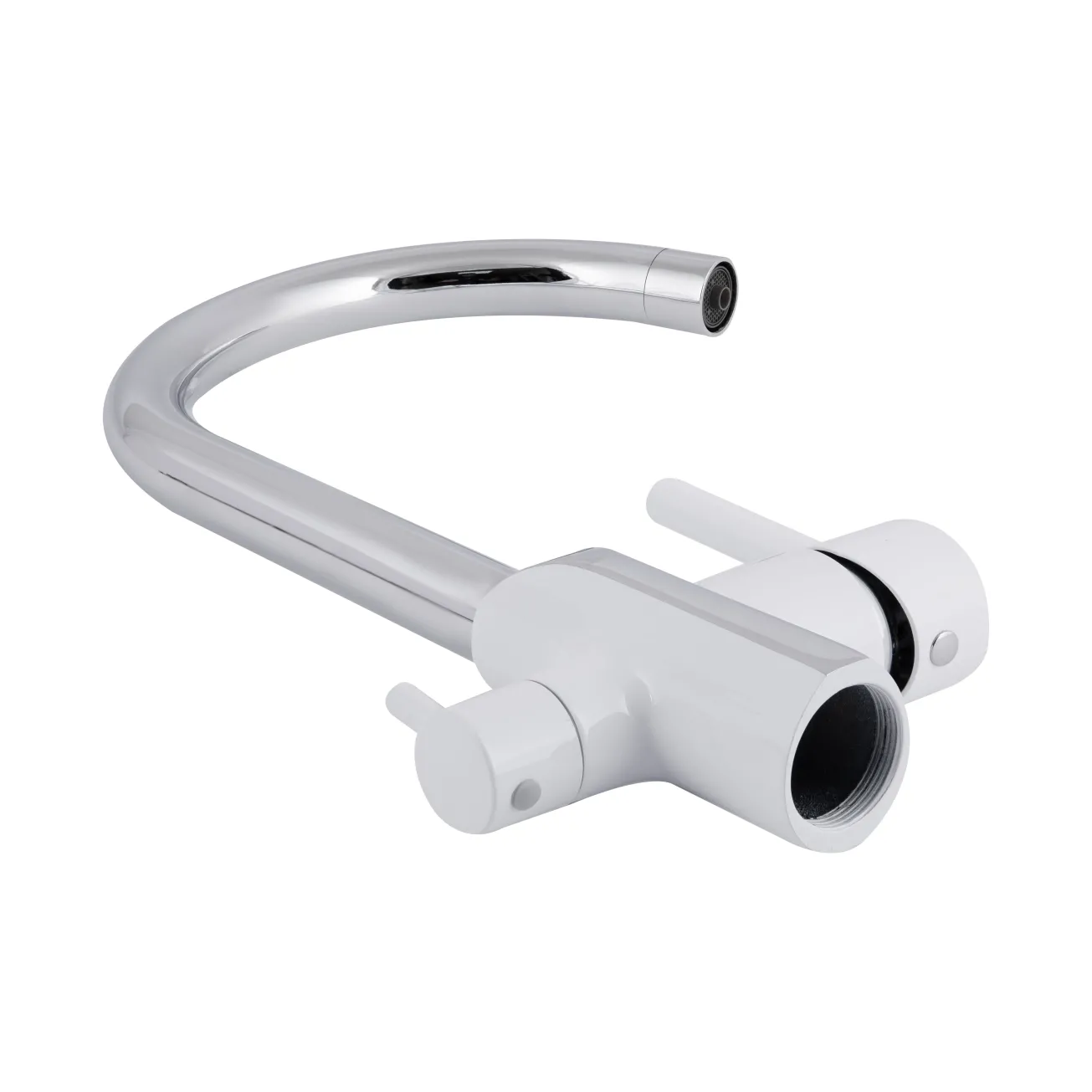 Смеситель для кухни Qtap Grand с подключением для питьевой воды QTGRA362CRW45668 Chrome/White Фото - 4