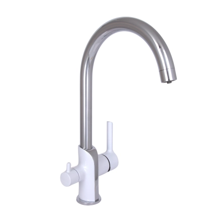 Смеситель для кухни Qtap Grand с подключением для питьевой воды QTGRA362CRW45668 Chrome/White