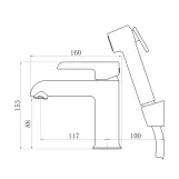 Змішувач для раковини Qtap Grand (з гігієнічним душем) QTGRA272CRW45671 Chrome/White Фото - 1