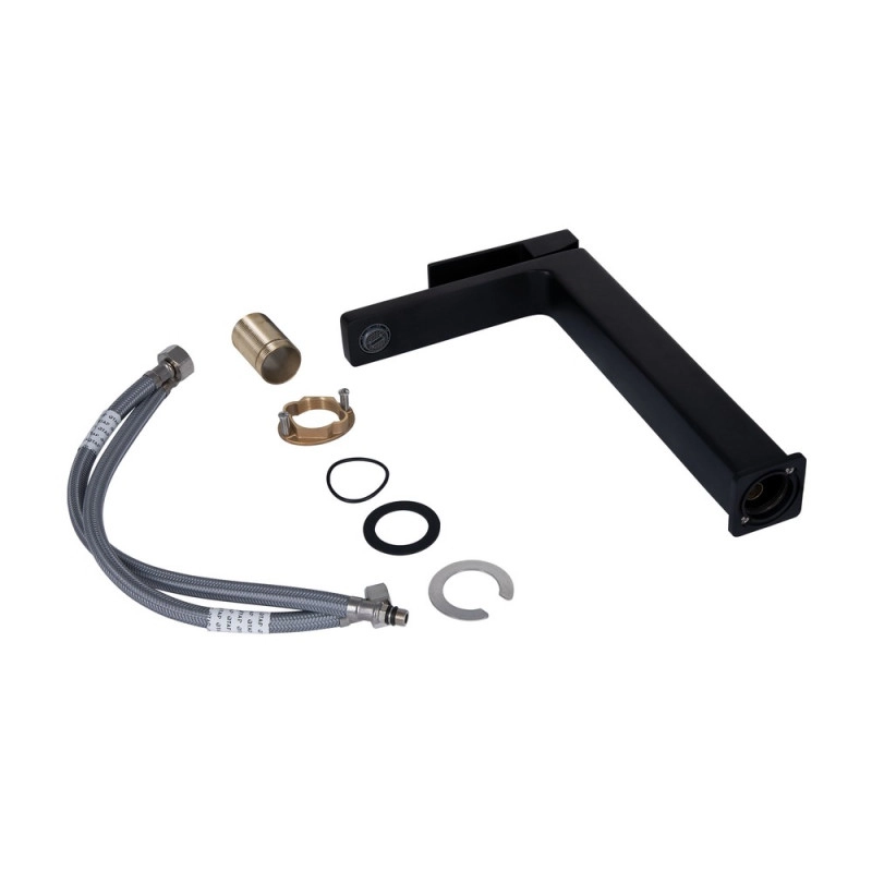 Смеситель для раковины Qtap Gemini высокий QTGEM269BLM45678 Black Matt (SD00051802) Фото - 1