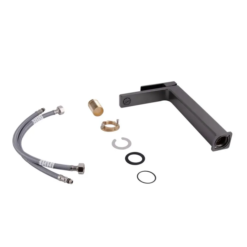 Смеситель для раковины Qtap Gemini высокий QTGEM269GMB45680 Gunmetal Black PVD (SD00051804) Фото - 3