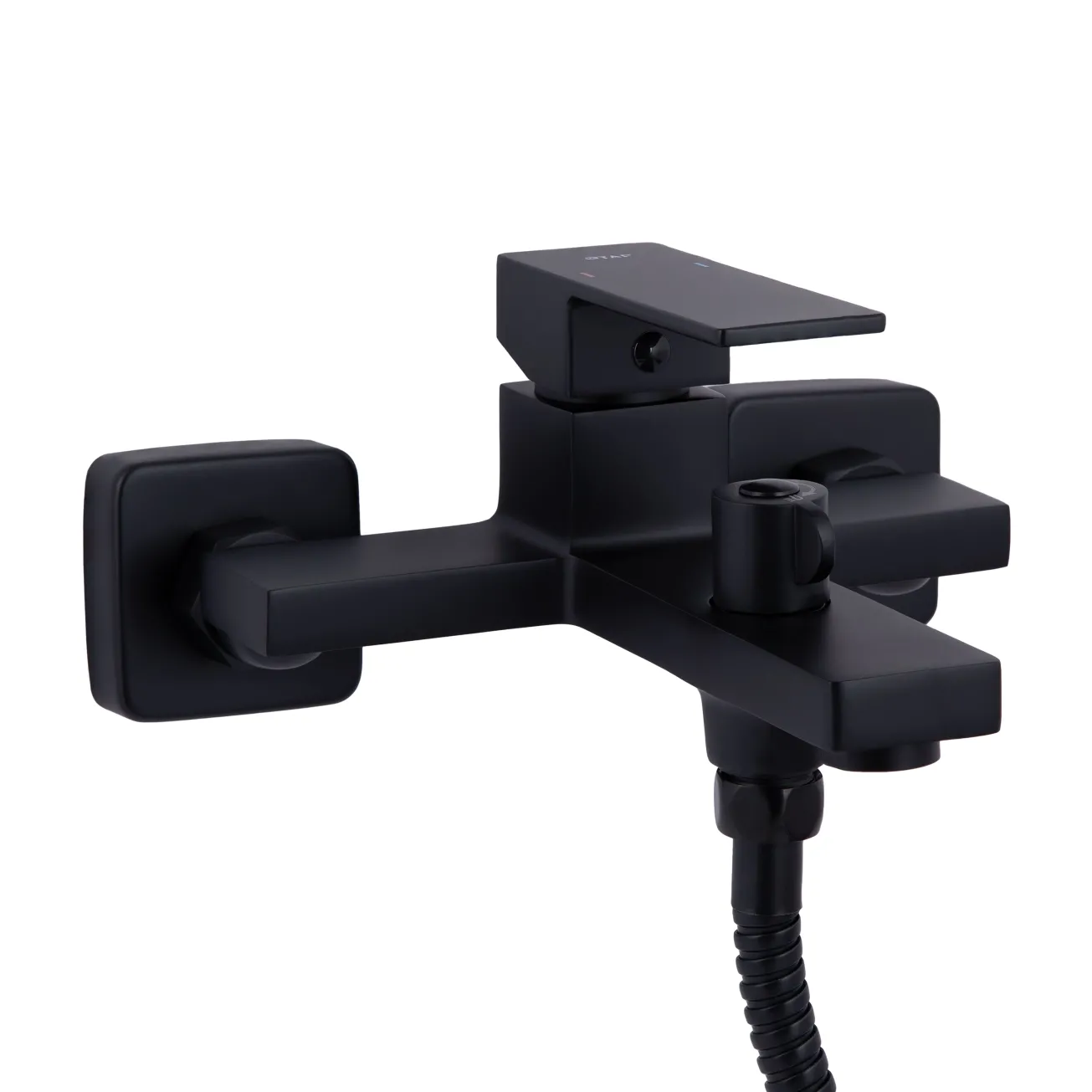 Смеситель для ванны Qtap Gemini (с душевым гарнитуром) QTGEM259BLM45682 Black Matt Фото - 2