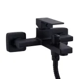Смеситель для ванны Qtap Gemini (с душевым гарнитуром) QTGEM259BLM45682 Black Matt Фото - 2
