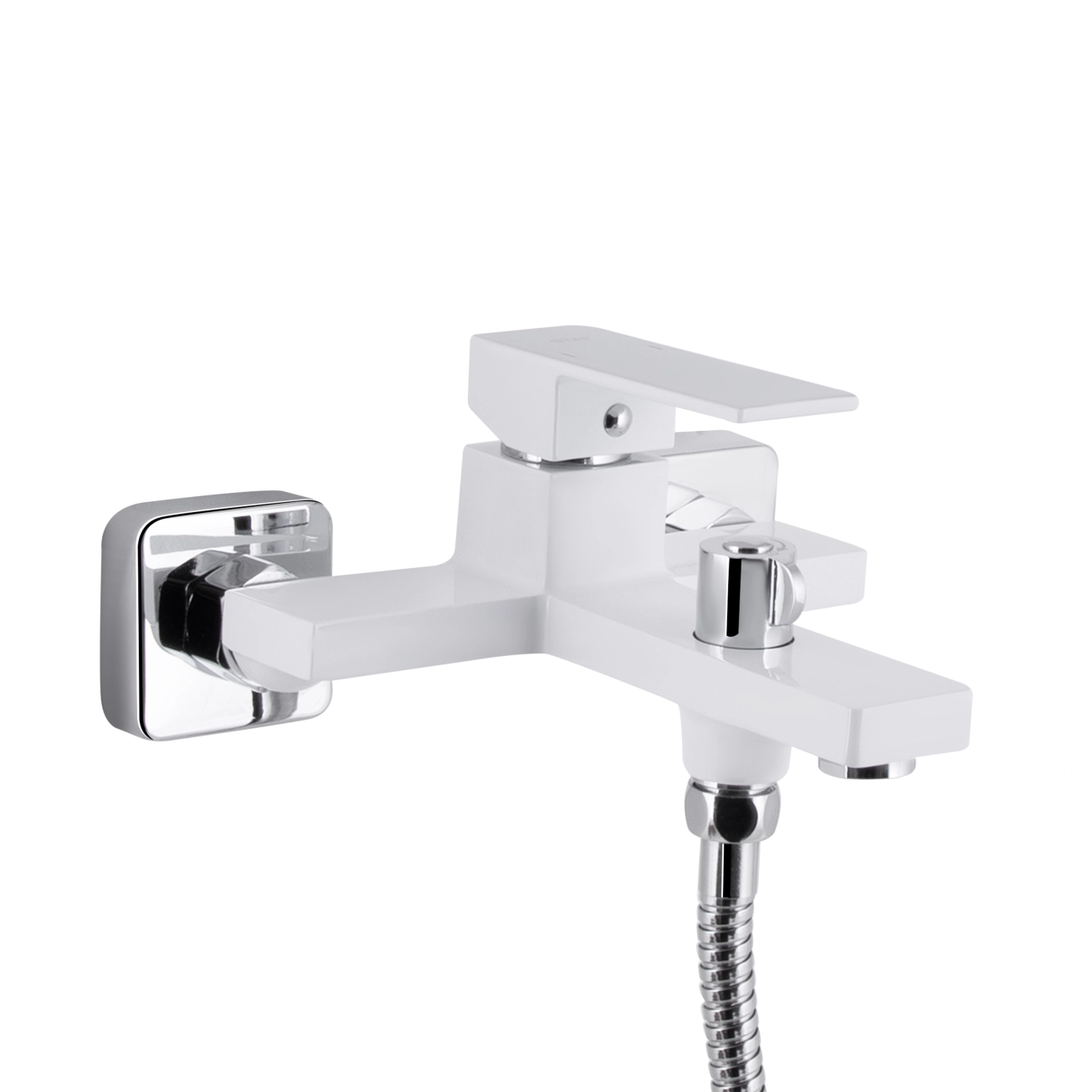 Смеситель для ванны Qtap Gemini (с душевым гарнитуром) QTGEM259CRW45683 Chrome/White Фото - 2