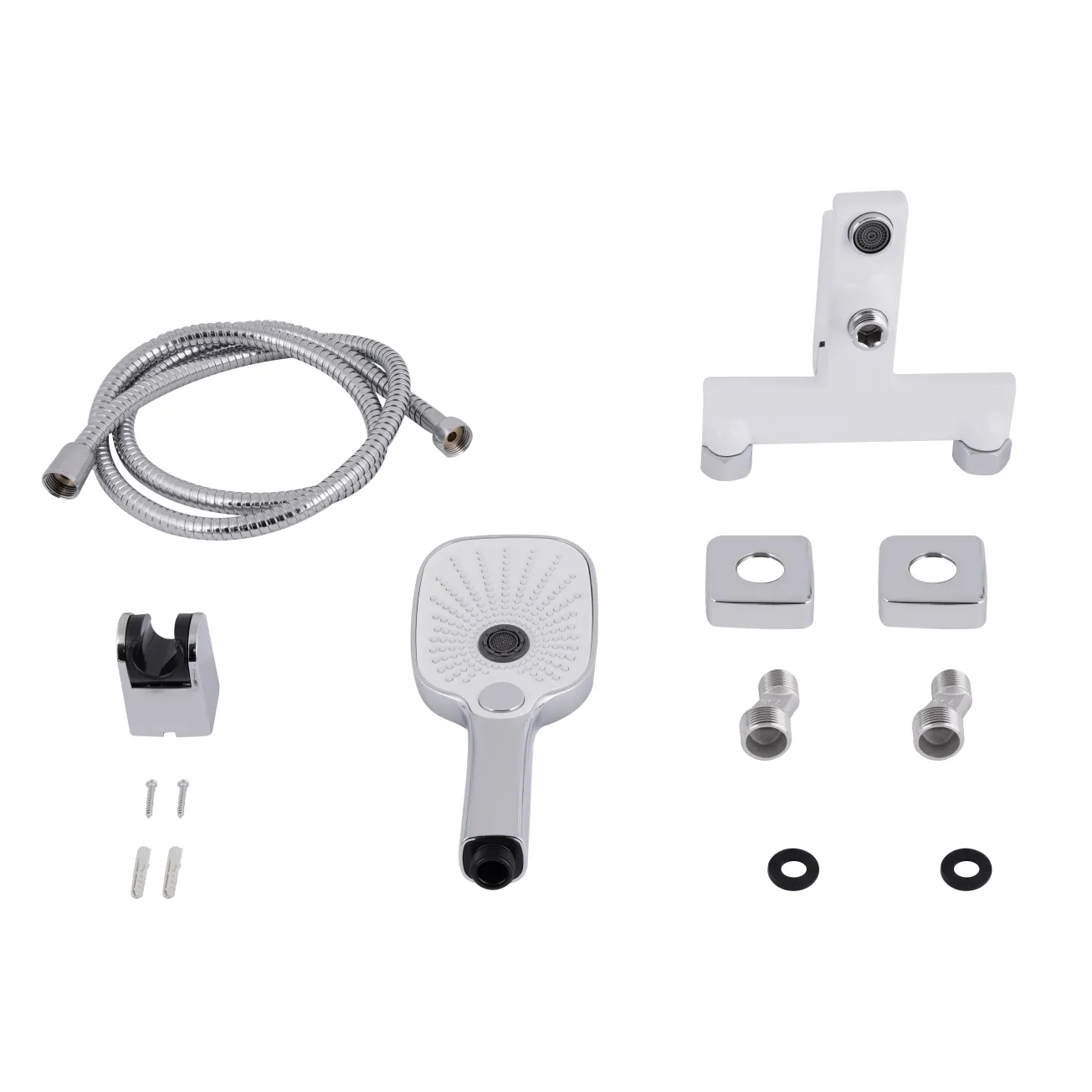 Змішувач для ванни Qtap Gemini (з душовим гарнітуром) QTGEM259CRW45683 Chrome/White Фото - 5