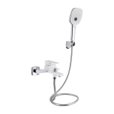 Смеситель для ванны Qtap Gemini (с душевым гарнитуром) QTGEM259CRW45683 Chrome/White