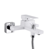 Смеситель для ванны Qtap Gemini (с душевым гарнитуром) QTGEM259CRW45683 Chrome/White Фото - 2