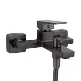 Змішувач для ванни Qtap Gemini (з душовим гарнітуром) QTGEM259GMB45684 Gunmetal Black PVD (SD00051808) Фото - 5
