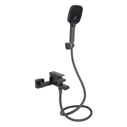 Смеситель для ванны Qtap Gemini (с душевым гарнитуром) QTGEM259GMB45684 Gunmetal Black PVD (SD00051808)
