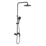 Душова система універсальна Qtap Gemini на три споживача (з виливом) QTGEM111BLM45686 Black Matt