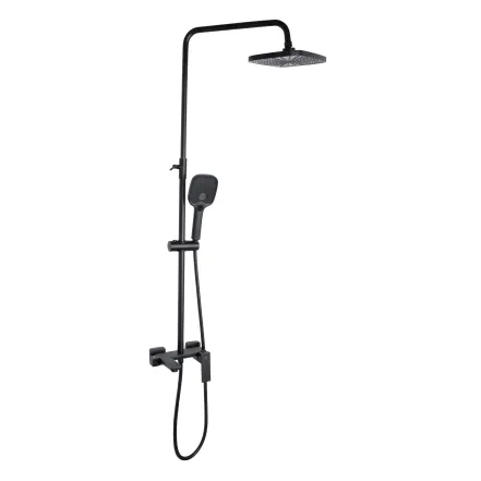 Душова система універсальна Qtap Gemini на три споживача (з виливом) QTGEM111BLM45686 Black Matt