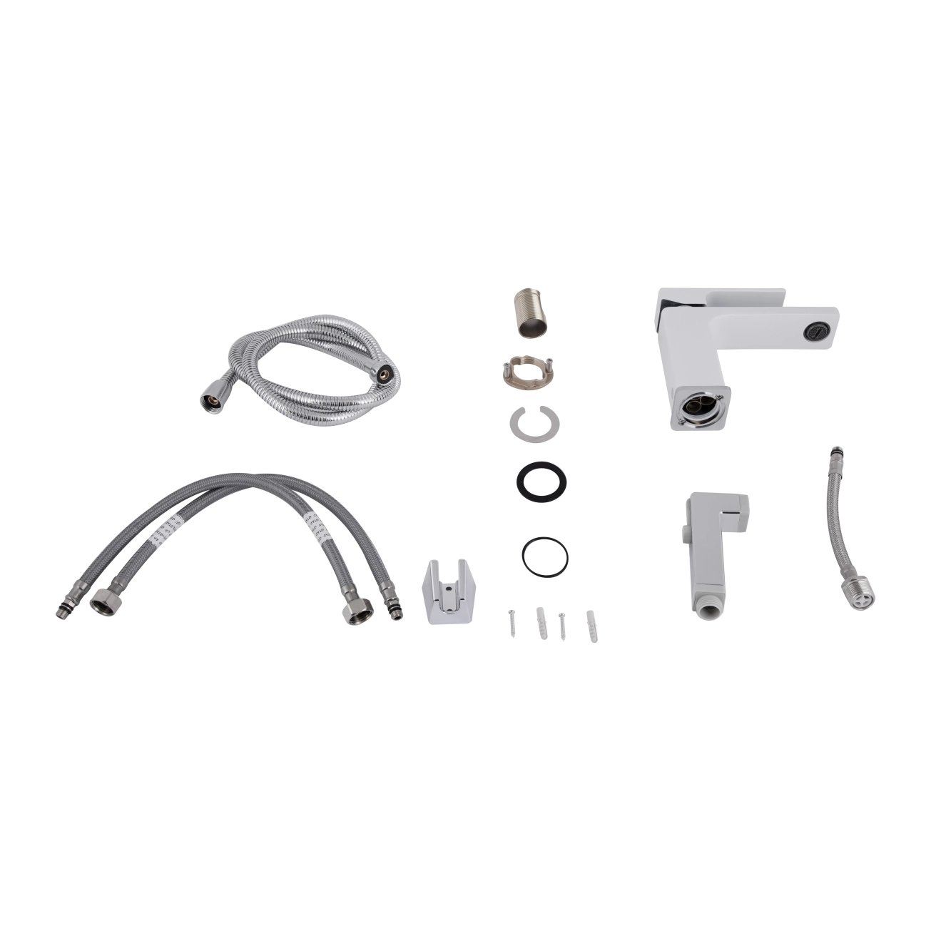 Змішувач для раковини Qtap Gemini (з гігієнічним душем) QTGEM272CRW45691 Chrome/White Фото - 6