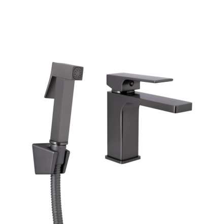 Смеситель для раковины Qtap Gemini (с гигиеническим душем) QTGEM272GMB45692 Gunmetal Black PVD (SD00051816)