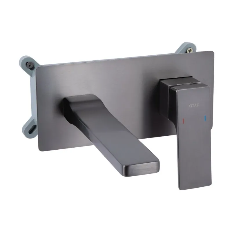 Змішувач для раковини Qtap Gemini прихованого монтажу QTGEM273GMB45695 Gunmetal Black PVD (SD00051819)