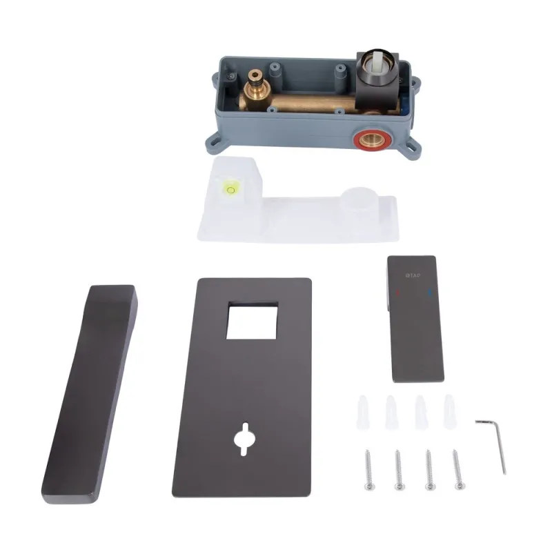 Змішувач для раковини Qtap Gemini прихованого монтажу QTGEM273GMB45695 Gunmetal Black PVD (SD00051819) Фото - 1