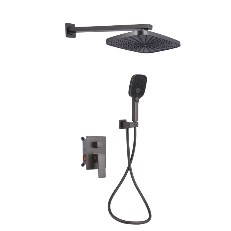 Душова система для душу Qtap Gemini прихованого QTGEM113GMB45698 Gunmetal Black PVD (SD00051822)