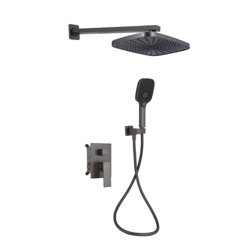 Душова система для душу Qtap Gemini прихованого QTGEM113GMB45698 Gunmetal Black PVD (SD00051822)