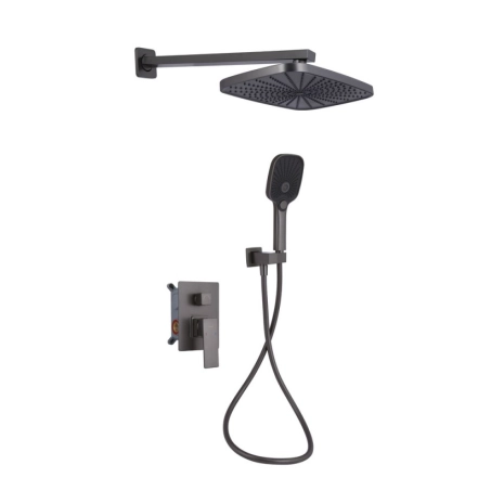 Душевая система для душа Qtap Gemini скрытого QTGEM113GMB45698 Gunmetal Black PVD (SD00051822)