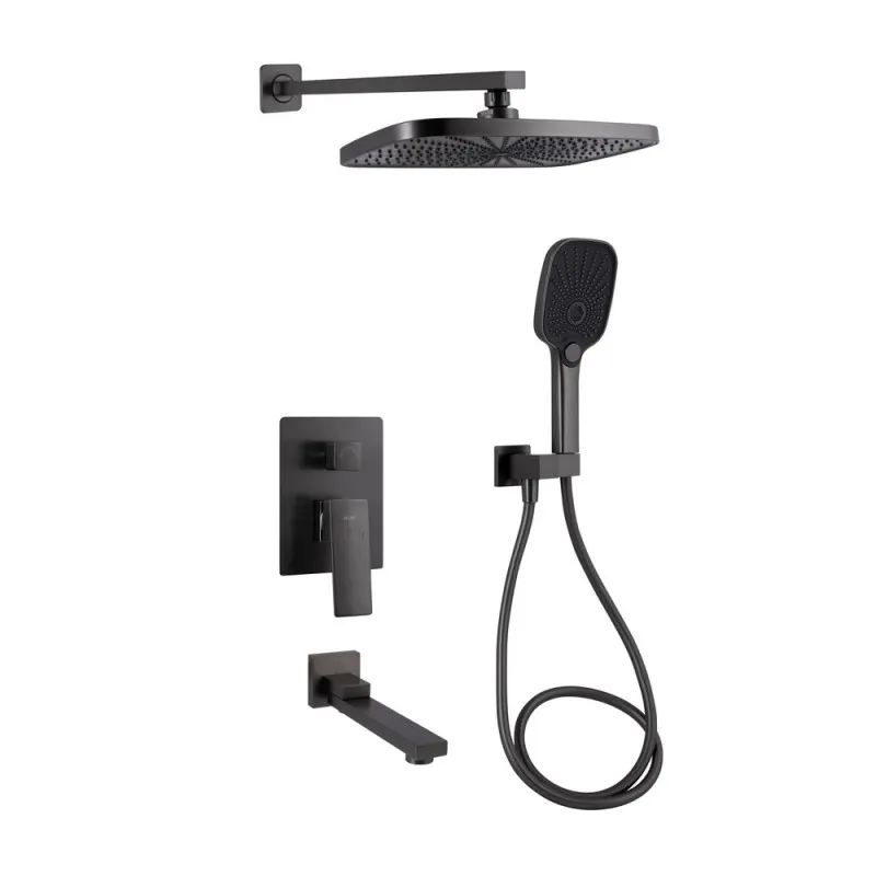 Душова система універсальна Qtap Gemini QTGEM114GMB45704 Gunmetal Black PVD (SD00051828)