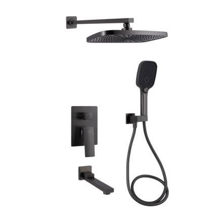 Душова система універсальна Qtap Gemini QTGEM114GMB45704 Gunmetal Black PVD (SD00051828)