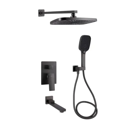 Душова система універсальна Qtap Gemini QTGEM114GMB45704 Gunmetal Black PVD (SD00051828)
