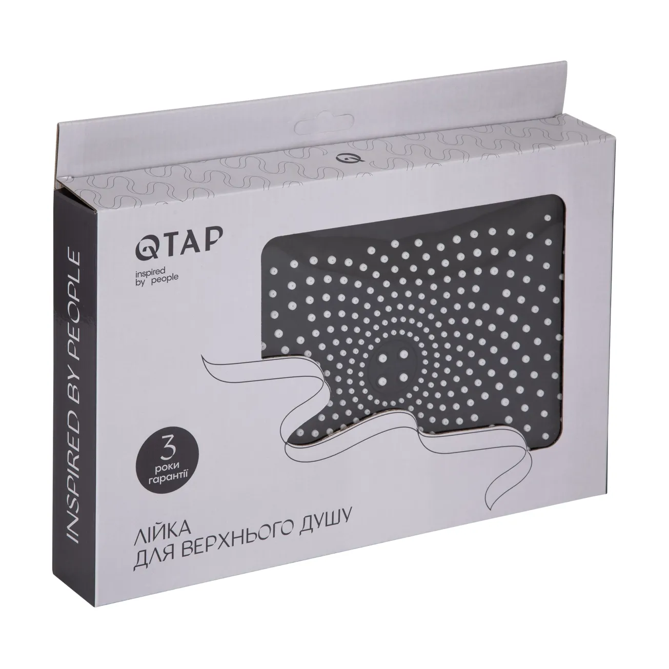 Лейка для верхнего душа Qtap Hlavova 260x180 мм прямоугольная QTHLA107CRM45784 Chrome/Black Фото - 4