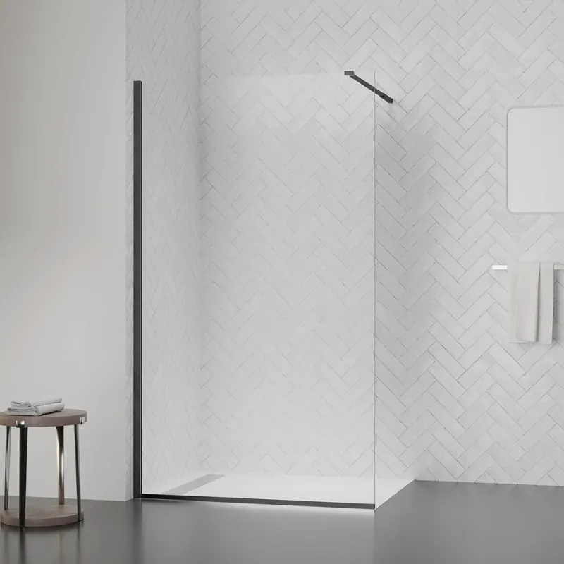 Душевая перегородка Qtap Walk-In Standard BLM201.C8 100х200 см, стекло Clear 8 мм, покрытие CalcLess (SD00051926) Фото - 1