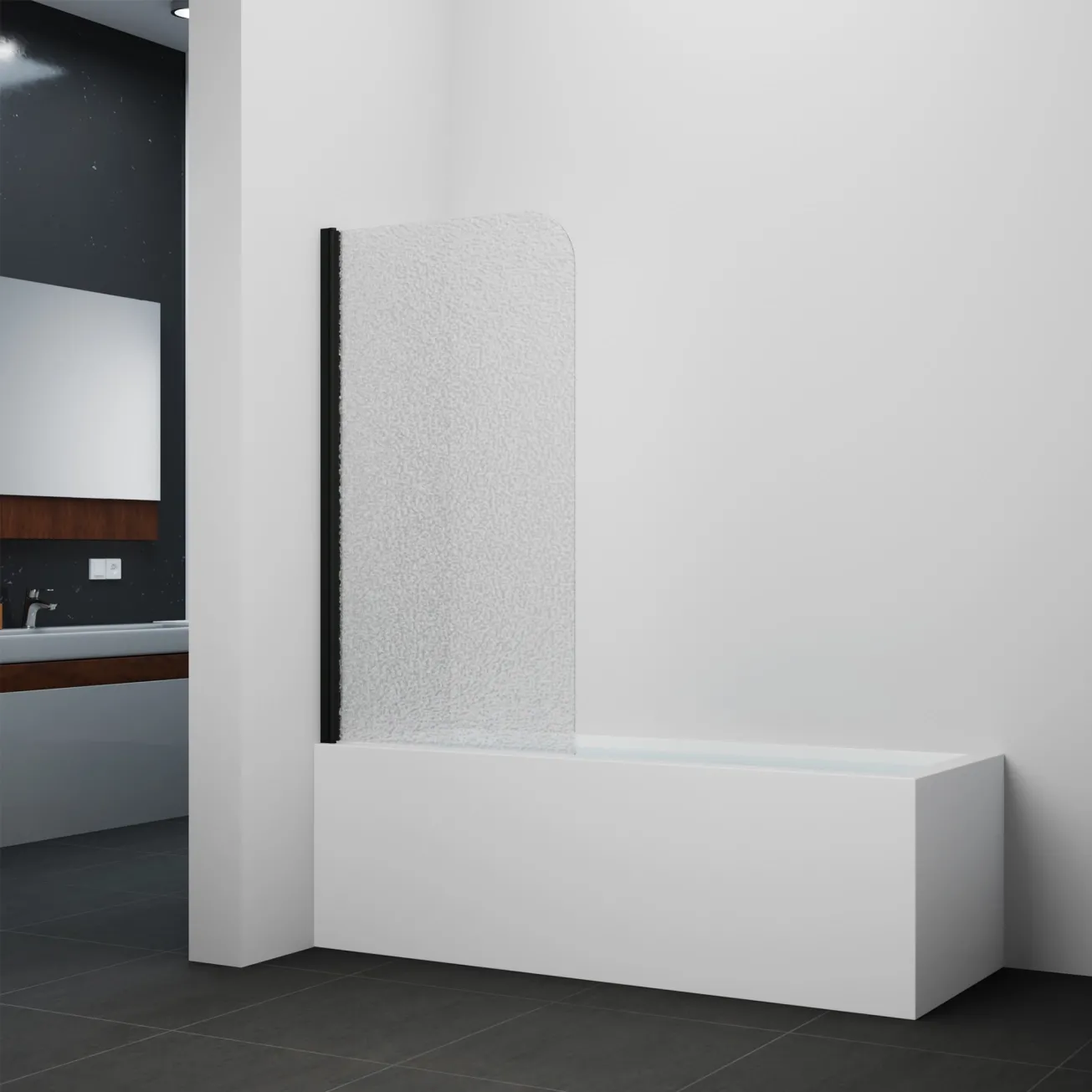 Штора на ванну Qtap Standard BLM407513APR стекло Pear 6 мм, 75х140 см, правая Фото - 6