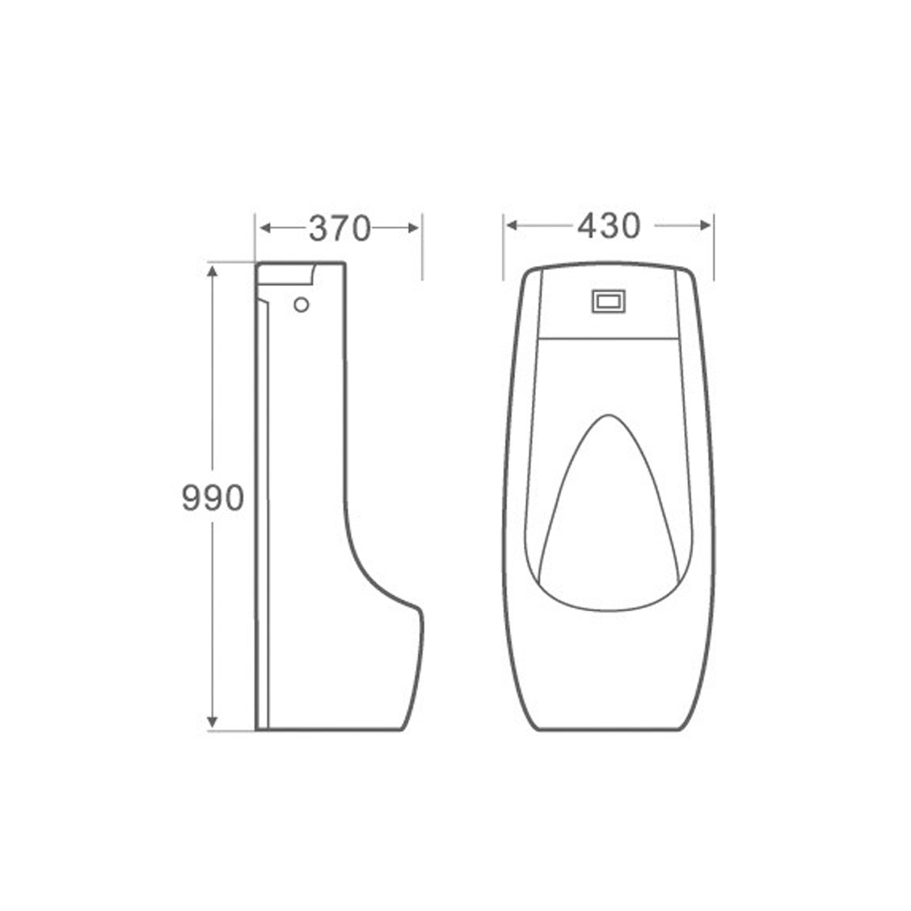 Пісуар підлоговий Qtap Scorpio з ІЧ-датчиком автоматичного змиву 430х370х990 White QT1488101HW Фото - 1