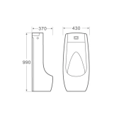 Пісуар підлоговий Qtap Scorpio з ІЧ-датчиком автоматичного змиву 430х370х990 White QT1488101HW Фото - 1