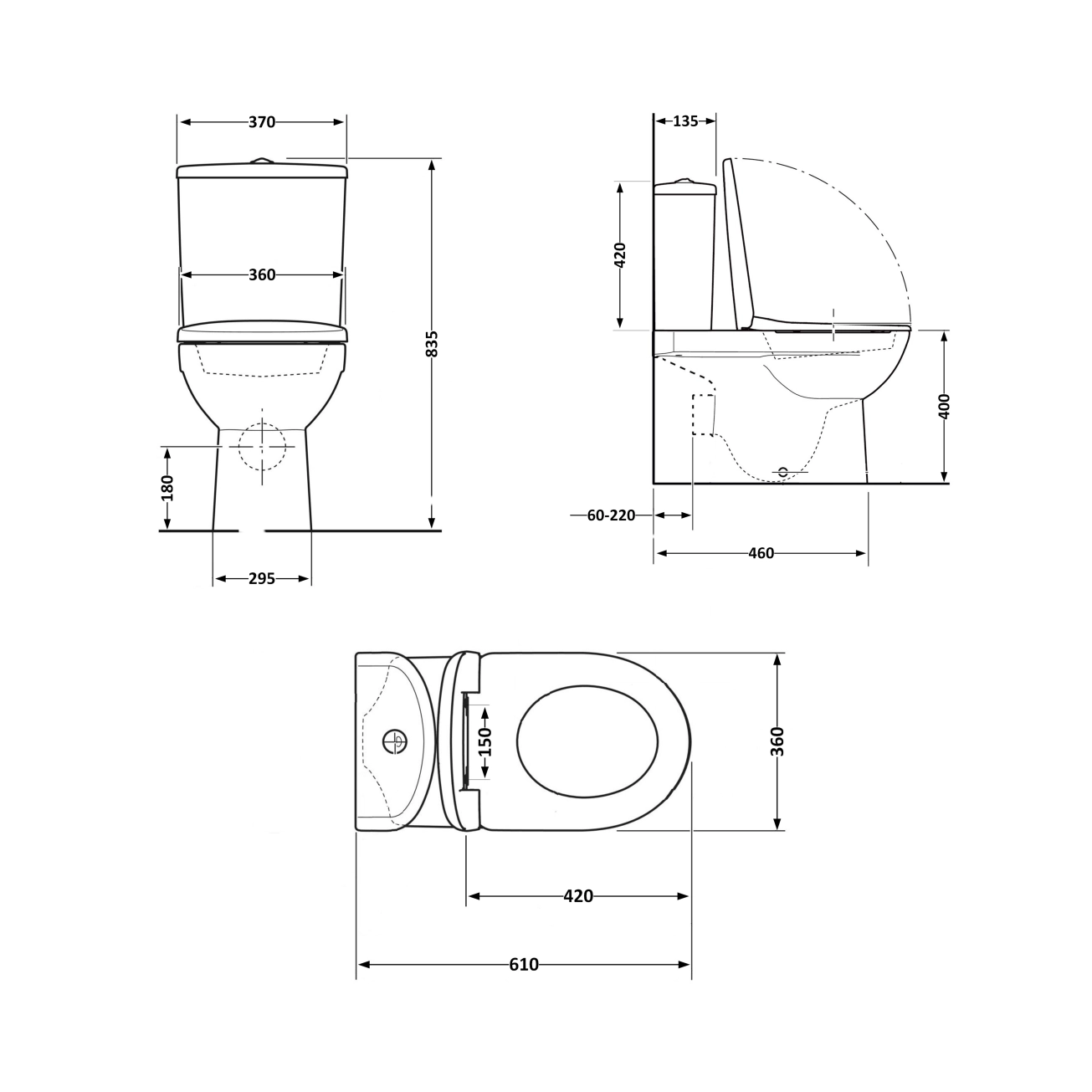 Унітаз-компакт Qtap Robin Ultra Quiet безободковий з сидінням Soft-close QT13226089AW Фото - 1