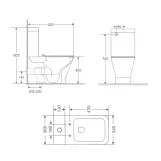 Унитаз-компакт Qtap Cardinal Ultra Quiet безободковый с сиденьем Soft-close QT04222168AUQ3W Фото - 1
