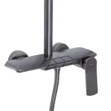 Душова система універсальна Qtap Slavonice на три споживача (з виливом) QTSLA111GMB45905 Gunmetal Black PVD Фото - 2