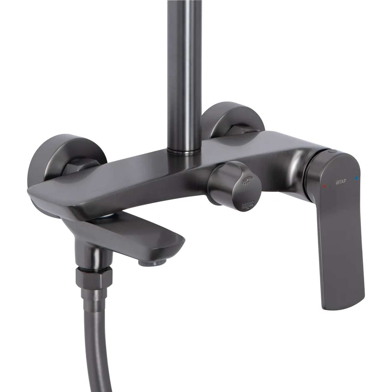 Душова система універсальна Qtap Slavonice на три споживача (з виливом) QTSLA111GMB45910 Gunmetal Black PVD Фото - 2