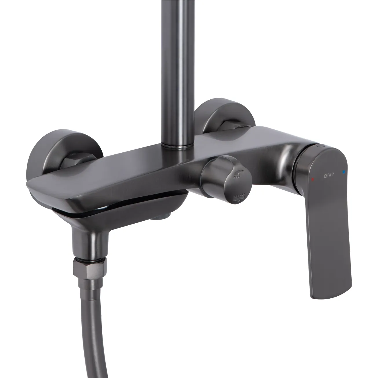 Душова система універсальна Qtap Slavonice на три споживача (з виливом) QTSLA111GMB45910 Gunmetal Black PVD Фото - 3