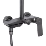 Душова система універсальна Qtap Slavonice на три споживача (з виливом) QTSLA111GMB45910 Gunmetal Black PVD Фото - 3