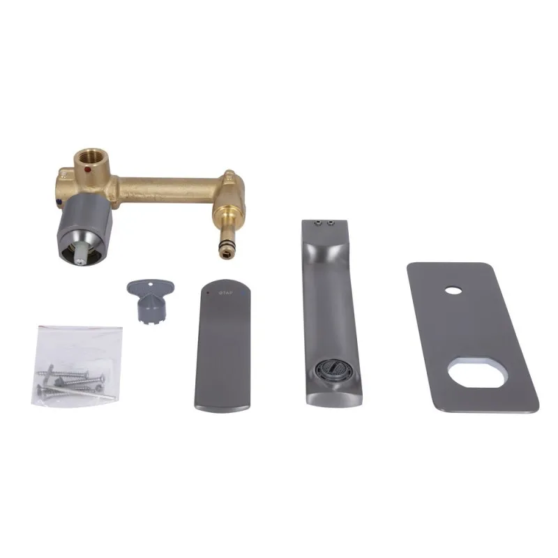 Змішувач для раковини Qtap Slavonice прихованого монтажу QTSLA273GMB45920 Gunmetal Black PVD (SD00052044) Фото - 1