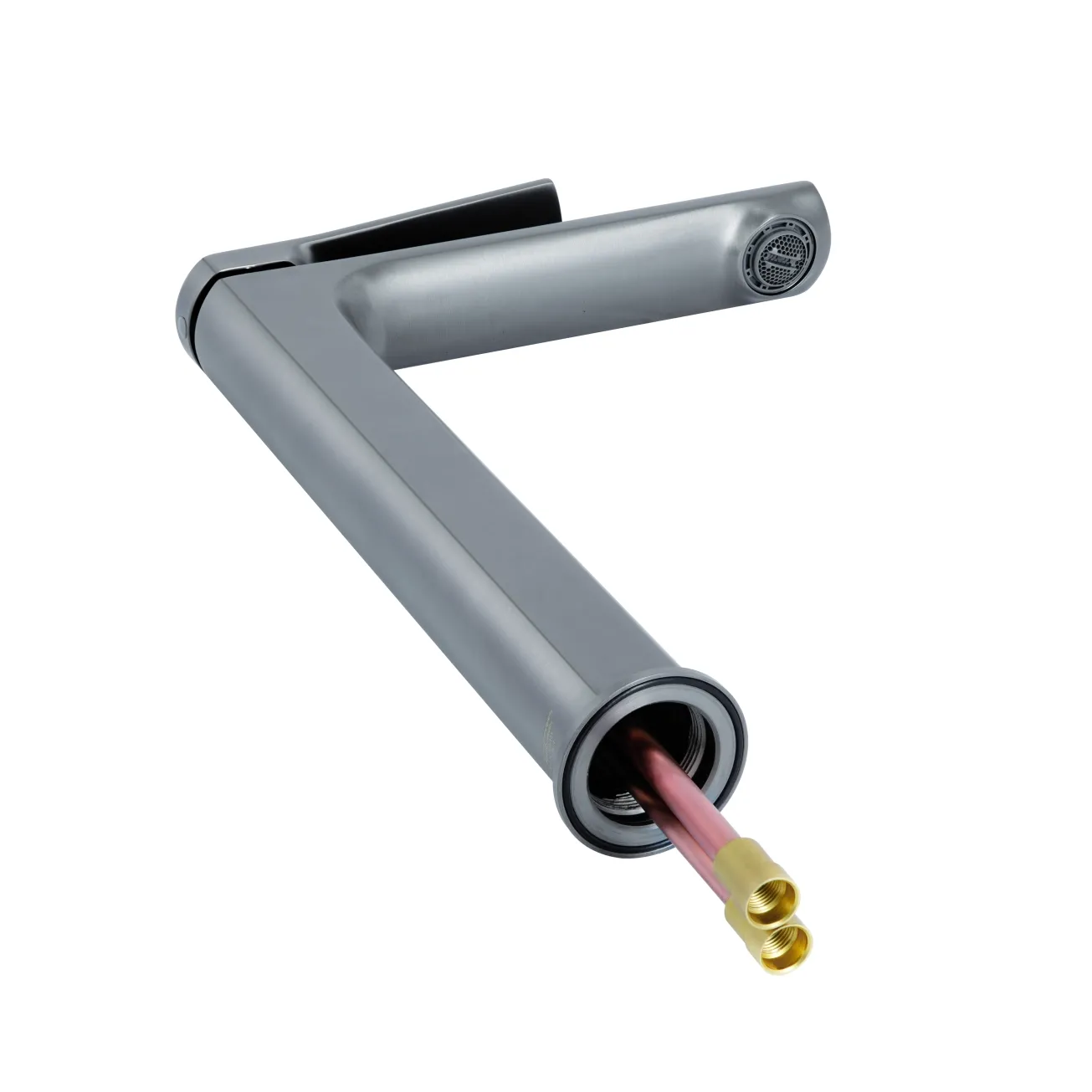 Смеситель для раковины Qtap Slavonice высокий QTSLA269GMB45925 Gunmetal Black PVD Фото - 2
