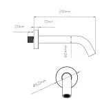 Вилив для систем прихованого монтажу Qtap Vytok 200 мм округлий QTVYT246BLM45931 Black Matt Фото - 1