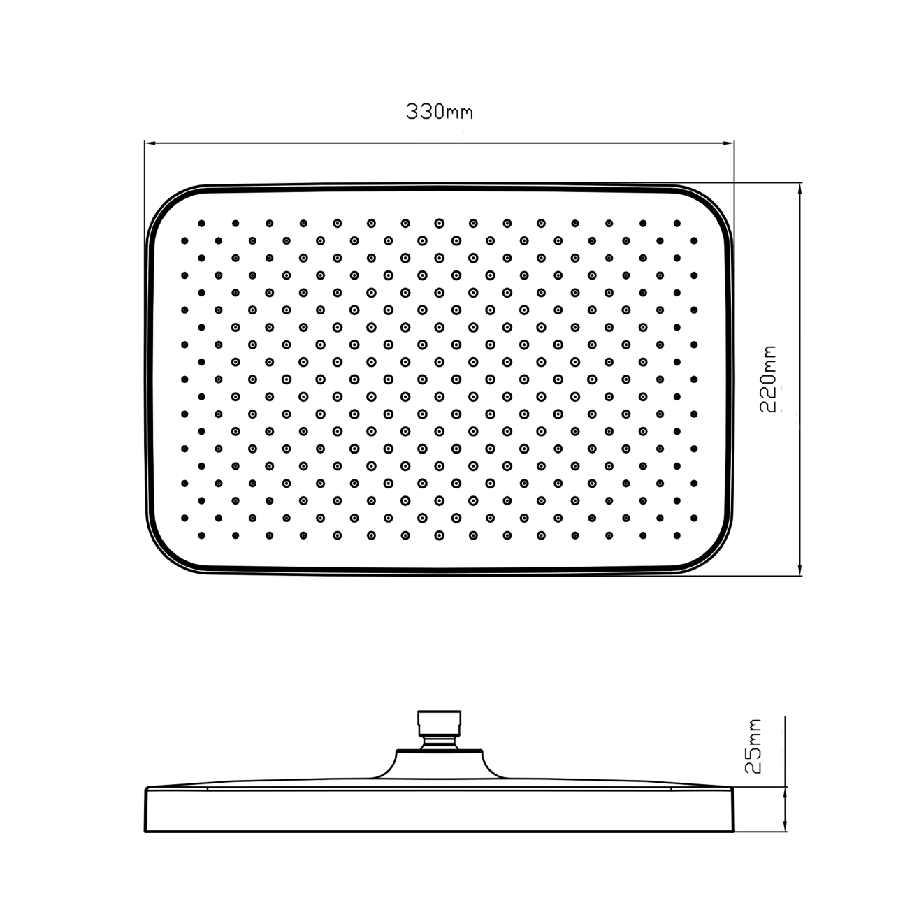 Лійка для верхнього душу Qtap Hlavova 330x220 мм прямокутна QTHLA107CRM45944 Chrome Фото - 1