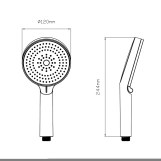 Лейка для ручного душа Qtap Rucni D 130 мм округлая QTRUC125BLM45951 Black Matt Фото - 1