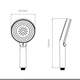 Лійка для ручного душу Qtap Rucni D 130 мм округла QTRUC125BLM45951 Black Matt Фото - 1