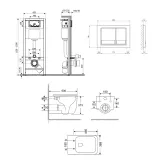 Готове рішення Qtap для ванної кімнати: підвісний унітаз Gemini Ultra Quiet 530х365х373 + комплект інсталяції Nest 4 в 1 (квадратна клавіша Chrome) Фото - 1