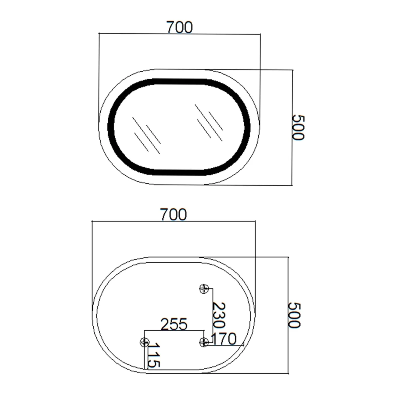 Дзеркало Qtap Gemini 500х700 з LED-підсвічуванням QT2578R5070 (SD00052316) Фото - 1