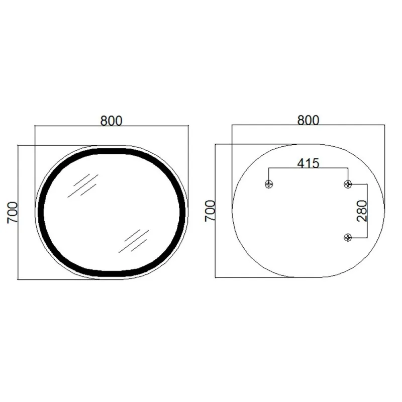 Зеркало Qtap Gemini 800х700 с LED-подсветкой QT2578R8071W (SD00052318) Фото - 10