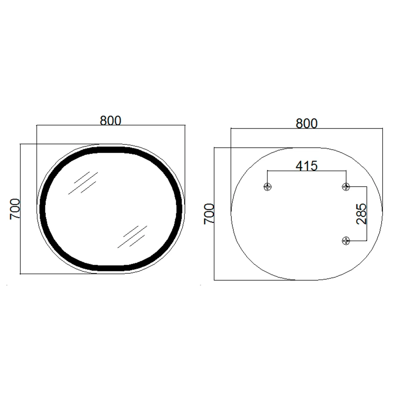 Зеркало Qtap Gemini 800х700 с LED-подсветкой QT2578R8072B (SD00052319) Фото - 1