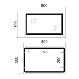 Дзеркало Qtap Cardinal 800х500 з LED-підсвічуванням QT0478C5080 (SD00052322) Фото - 1