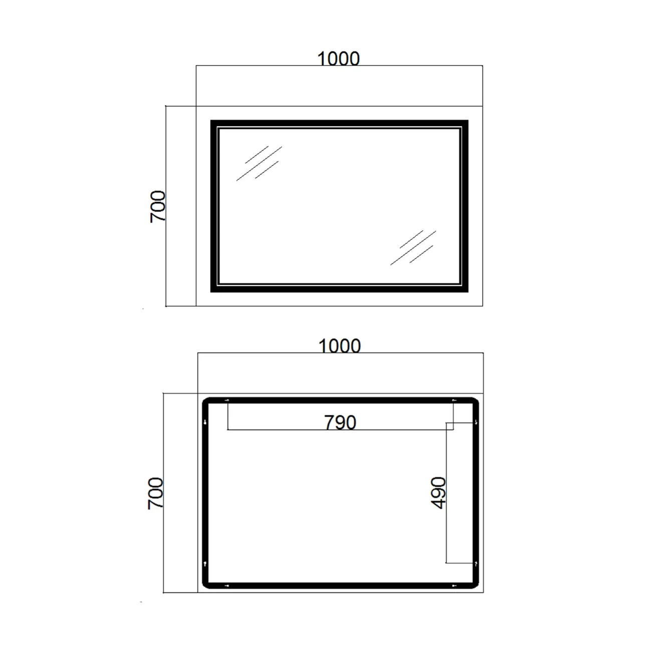 Дзеркало Qtap Cardinal 1000х700 з LED-підсвічуванням QT0478C10070 (SD00052326) Фото - 1