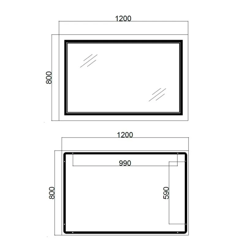 Зеркало Qtap Cardinal 1200х800 с LED-подсветкой QT0478C12080 (SD00052328) Фото - 12